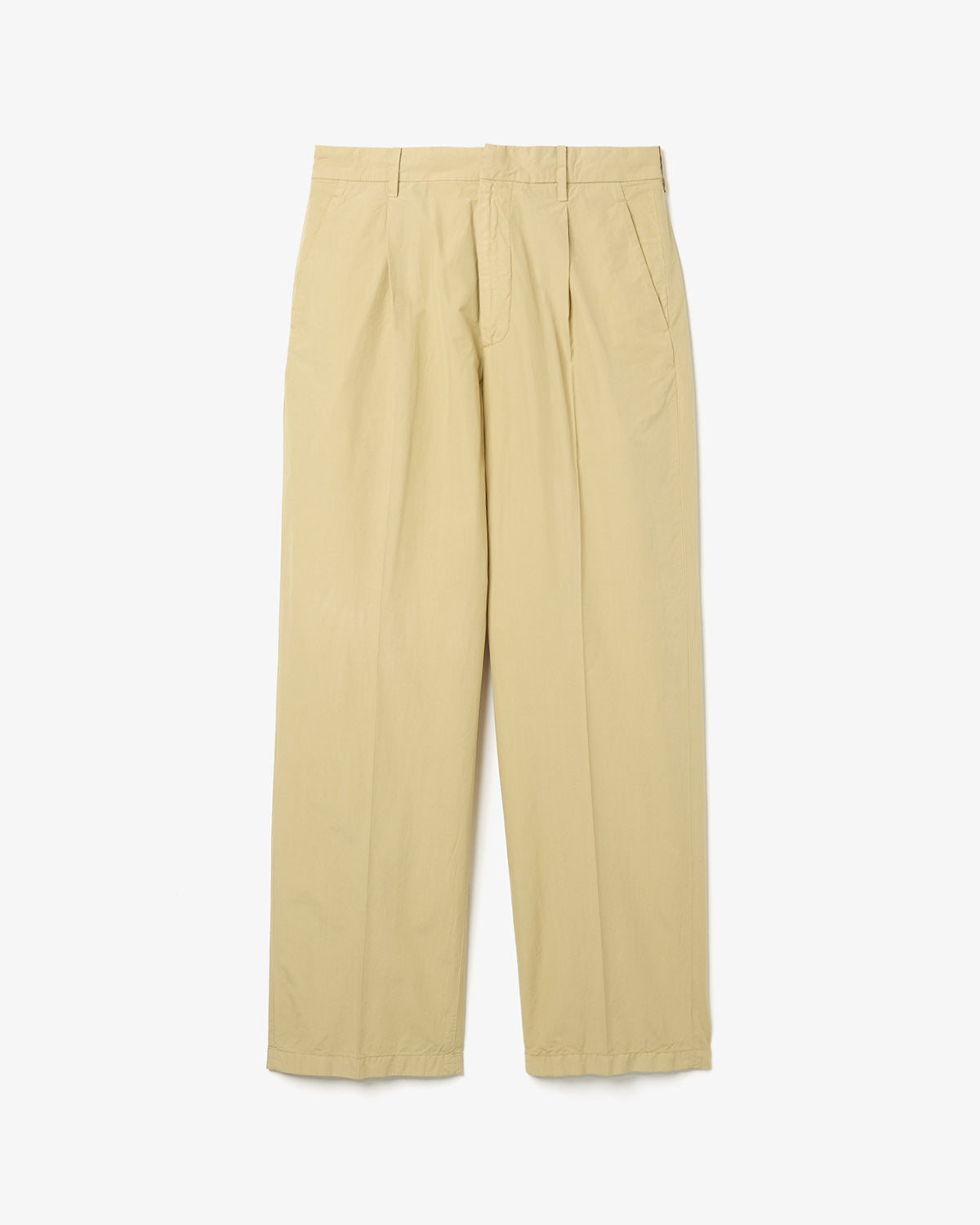 GARMENT-DYED FINX SHUTTLE WEATHER ONE-TUCK SLACKS