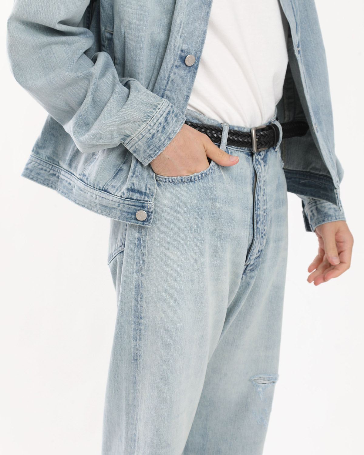 FADED SELVEDGE LIGHT DENIM PANTS