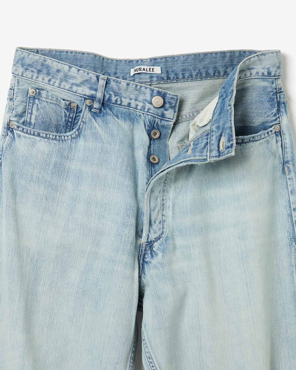 FADED SELVEDGE LIGHT DENIM WIDE PANTS