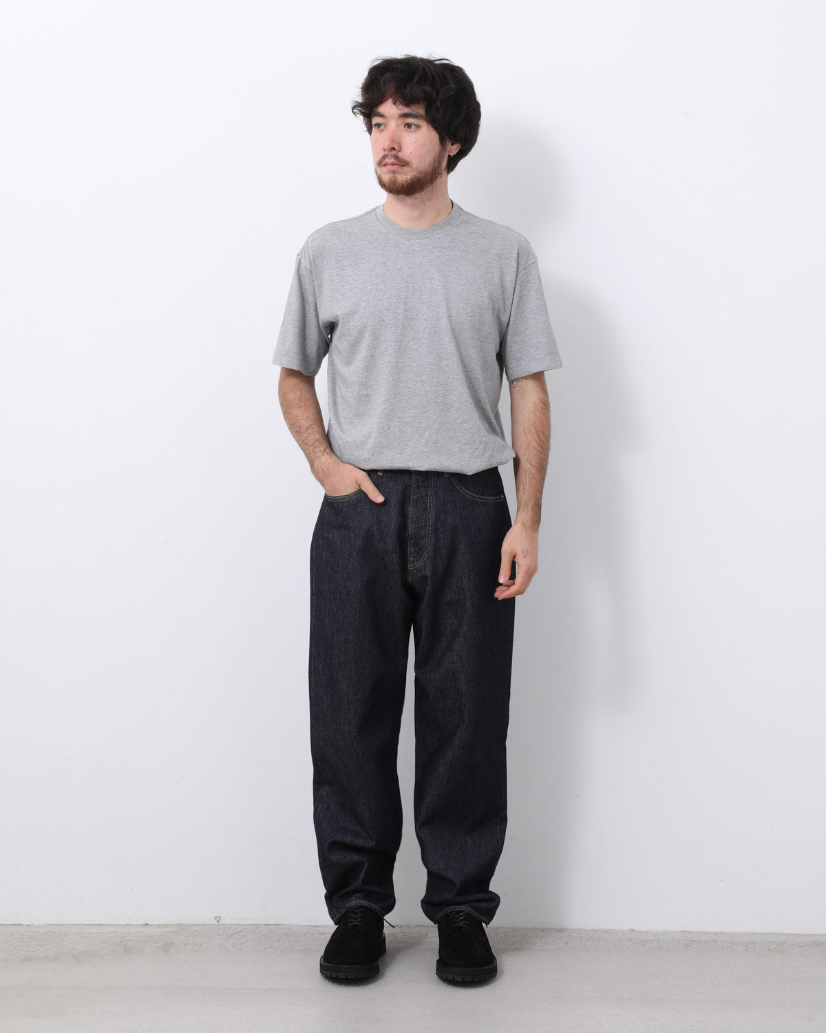 HARD TWIST DENIM WIDE PANTS