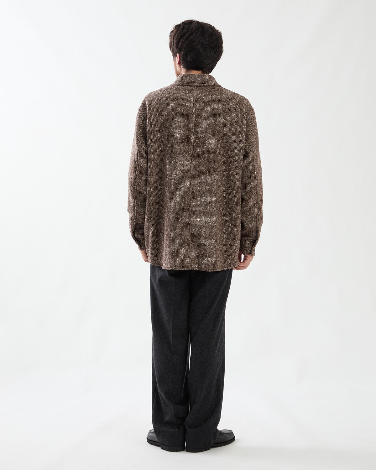 CASHMERE MOLESKIN TWO-TUCK SLACKS