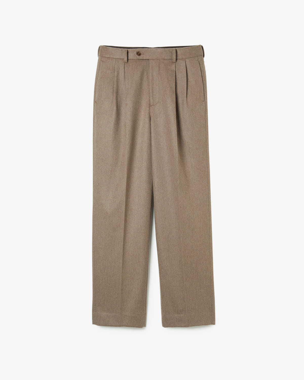 CASHMERE MOLESKIN TWO-TUCK SLACKS