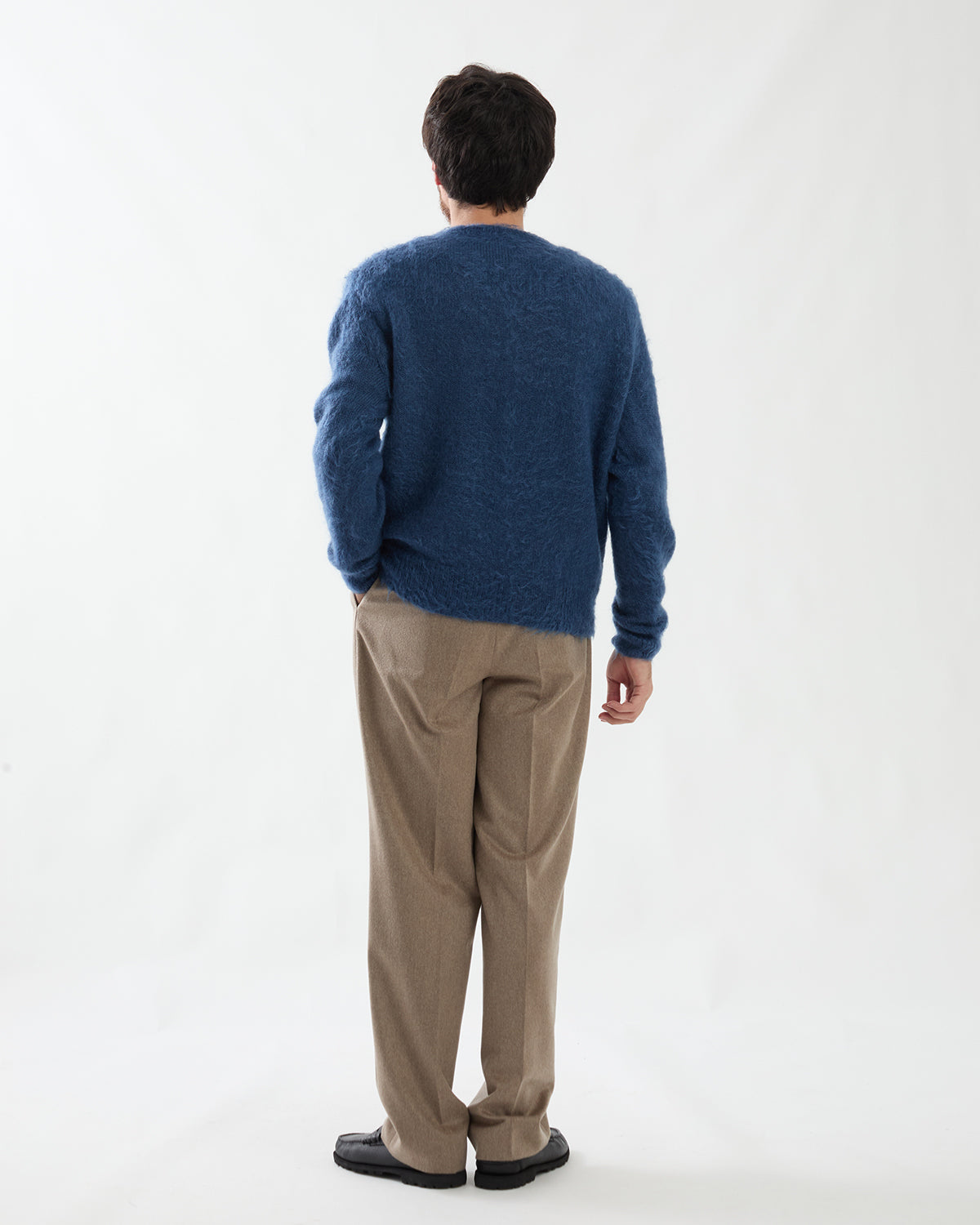 CASHMERE MOLESKIN TWO-TUCK SLACKS