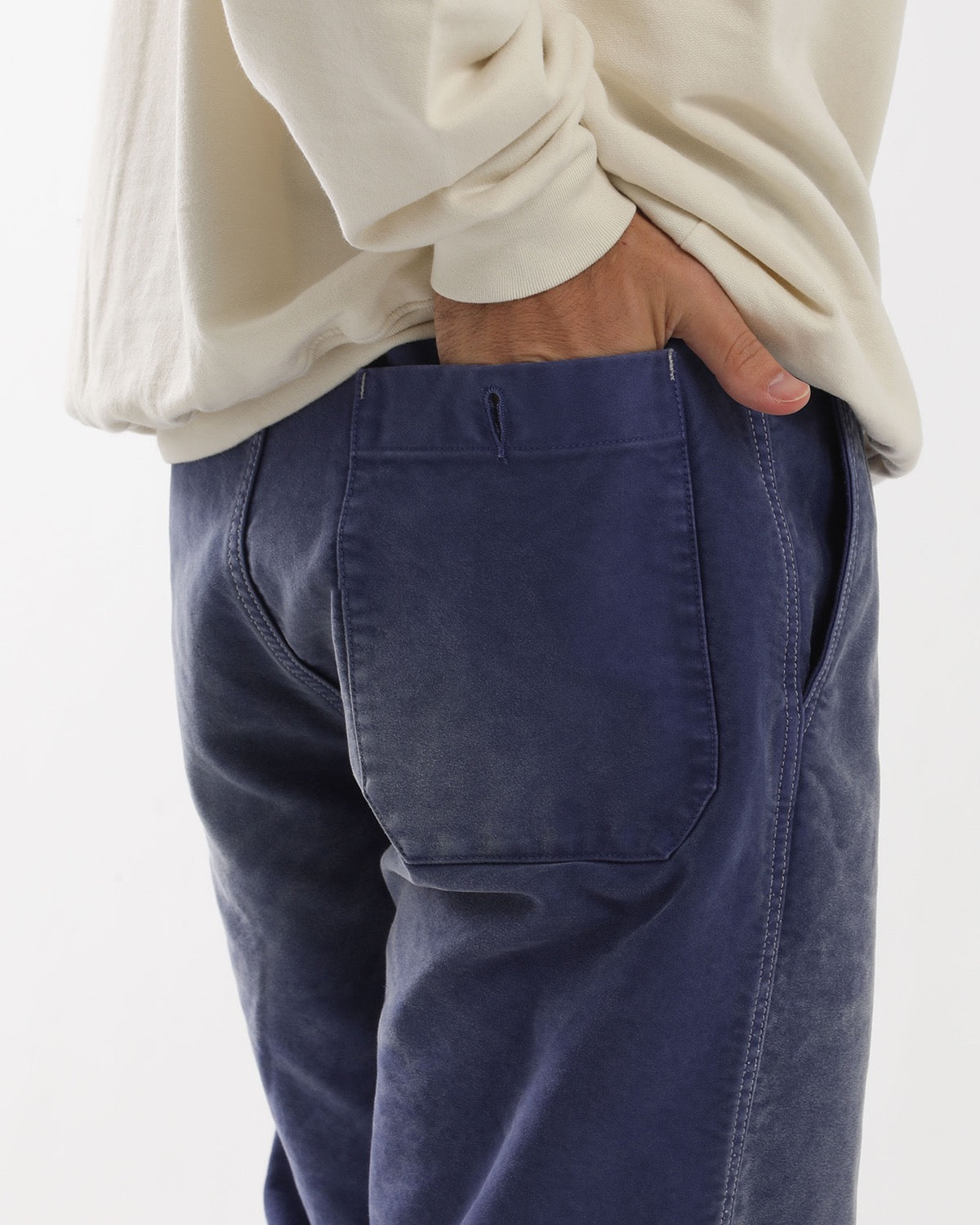 GARMENT-DYED ORGANIC COTTON HEAVY MOLESKIN PANTS