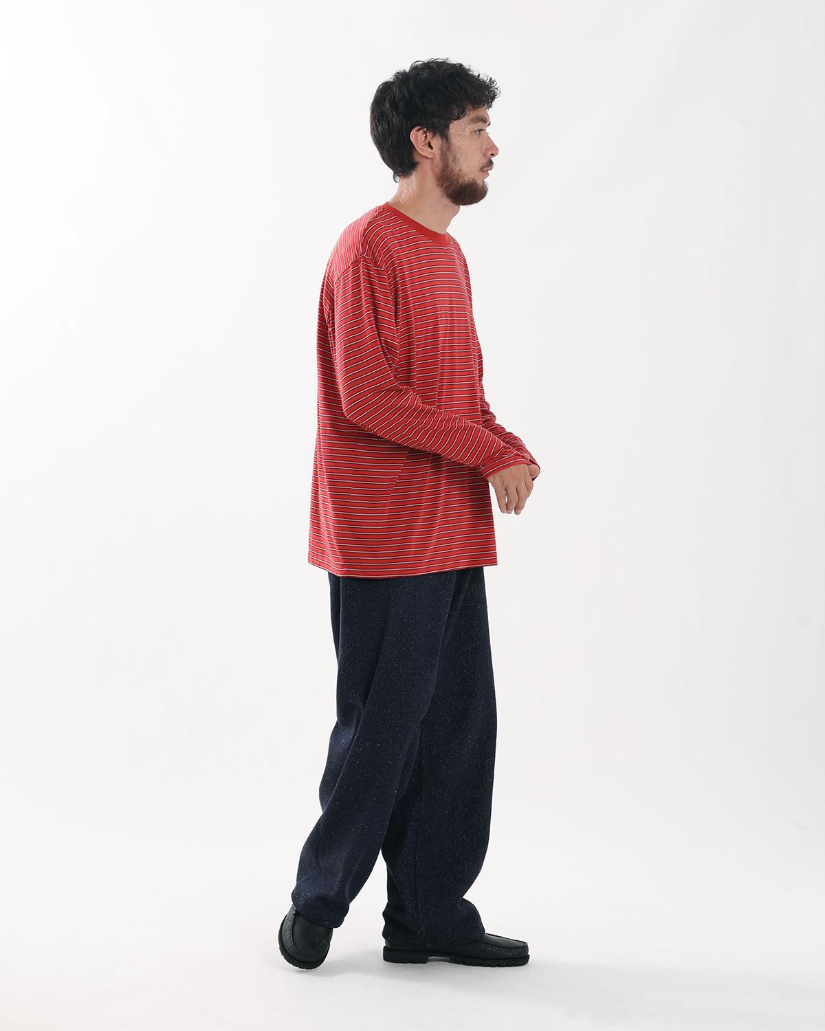 SILK NEP DENIM 5P WIDE PANTS