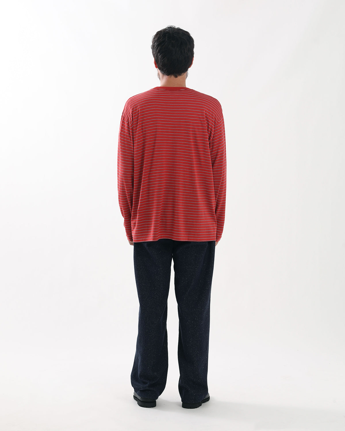 SILK NEP DENIM 5P WIDE PANTS