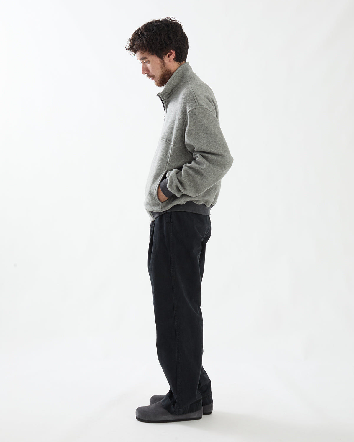 GARMENT-DYED FINX CHINO ONE-TUCK WIDE PANTS