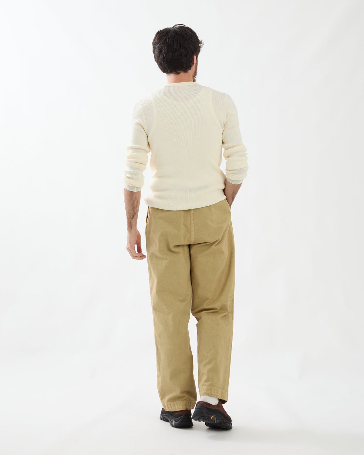 GARMENT-DYED FINX CHINO ONE-TUCK WIDE PANTS