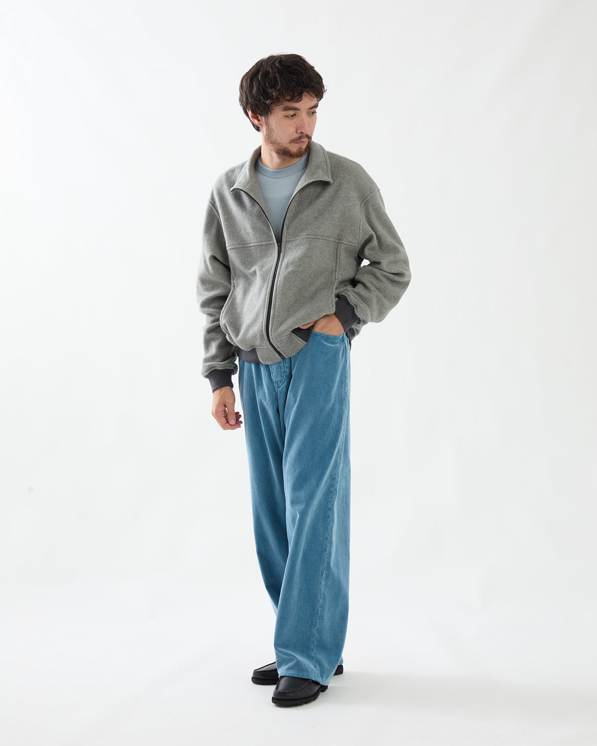GARMENT-DYED FINX CORDUROY 5P WIDE PANTS