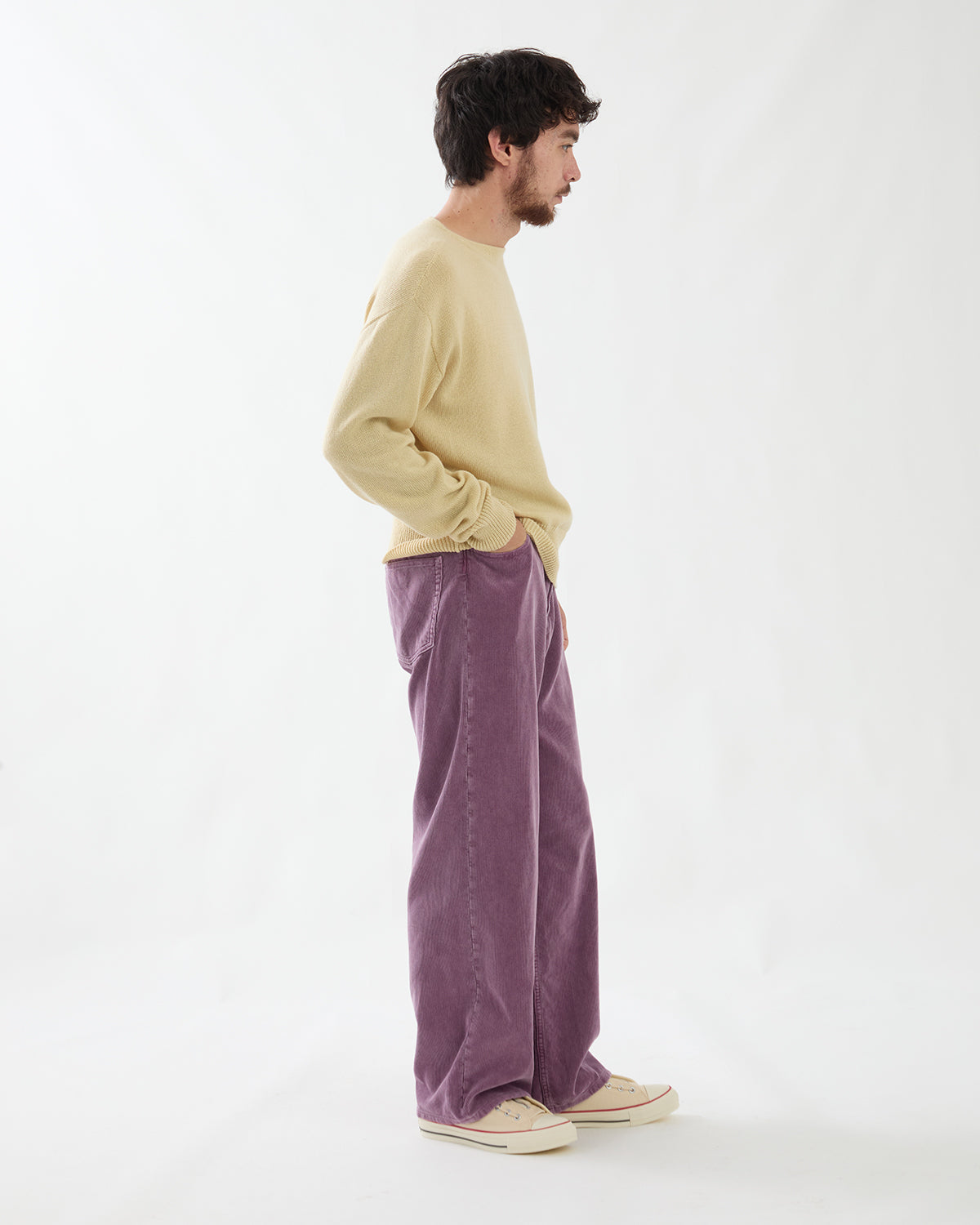 GARMENT-DYED FINX CORDUROY 5P WIDE PANTS
