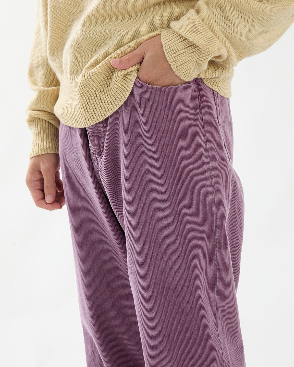 GARMENT-DYED FINX CORDUROY 5P WIDE PANTS