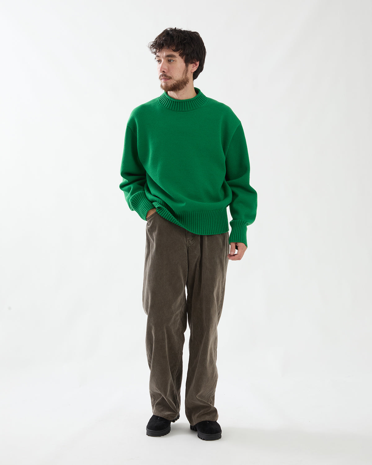 GARMENT-DYED FINX CORDUROY 5P WIDE PANTS