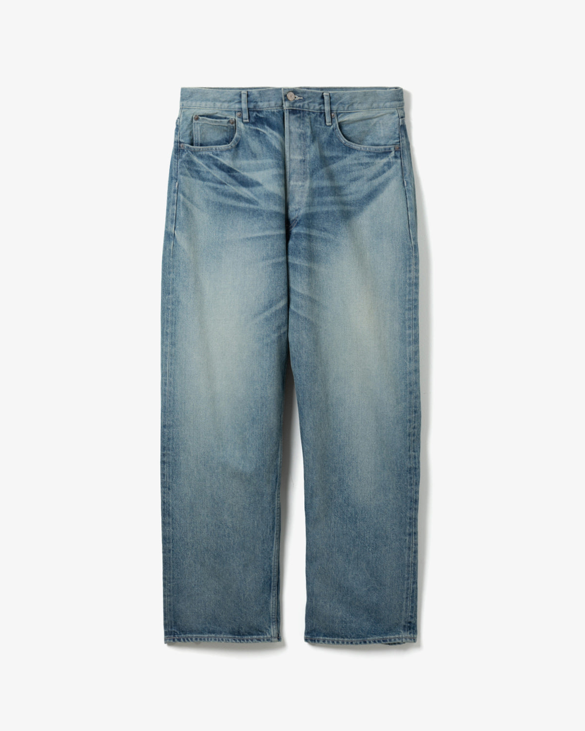 SELVEDGE FADED HEAVY DENIM WIDE PANTS