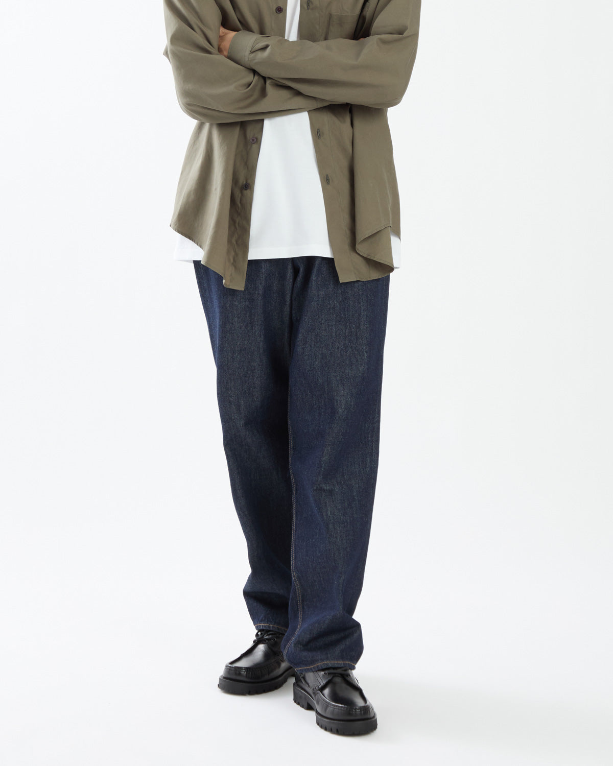 HARD TWIST DENIM WIDE PANTS