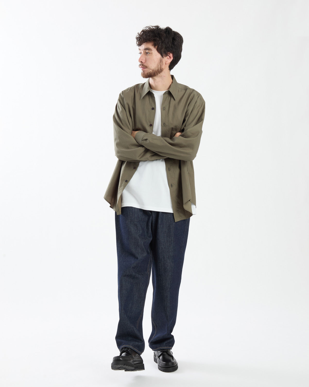 HARD TWIST DENIM WIDE PANTS