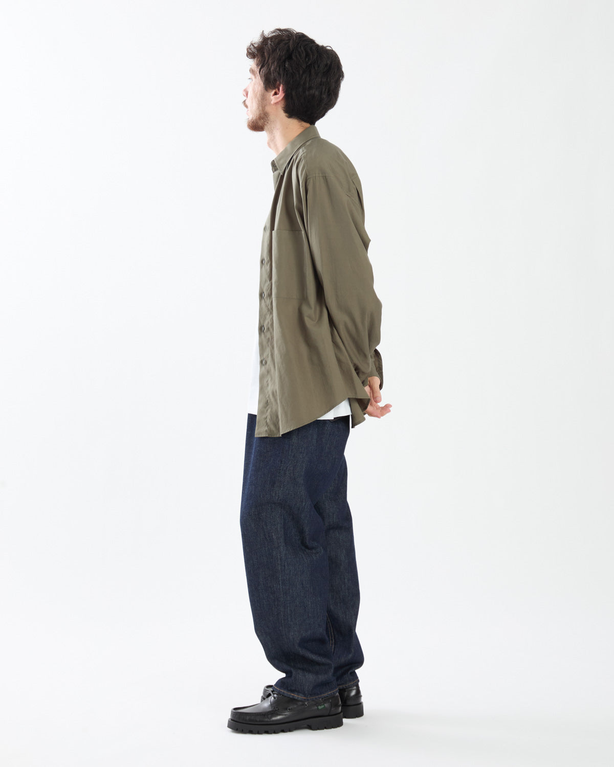 HARD TWIST DENIM WIDE PANTS