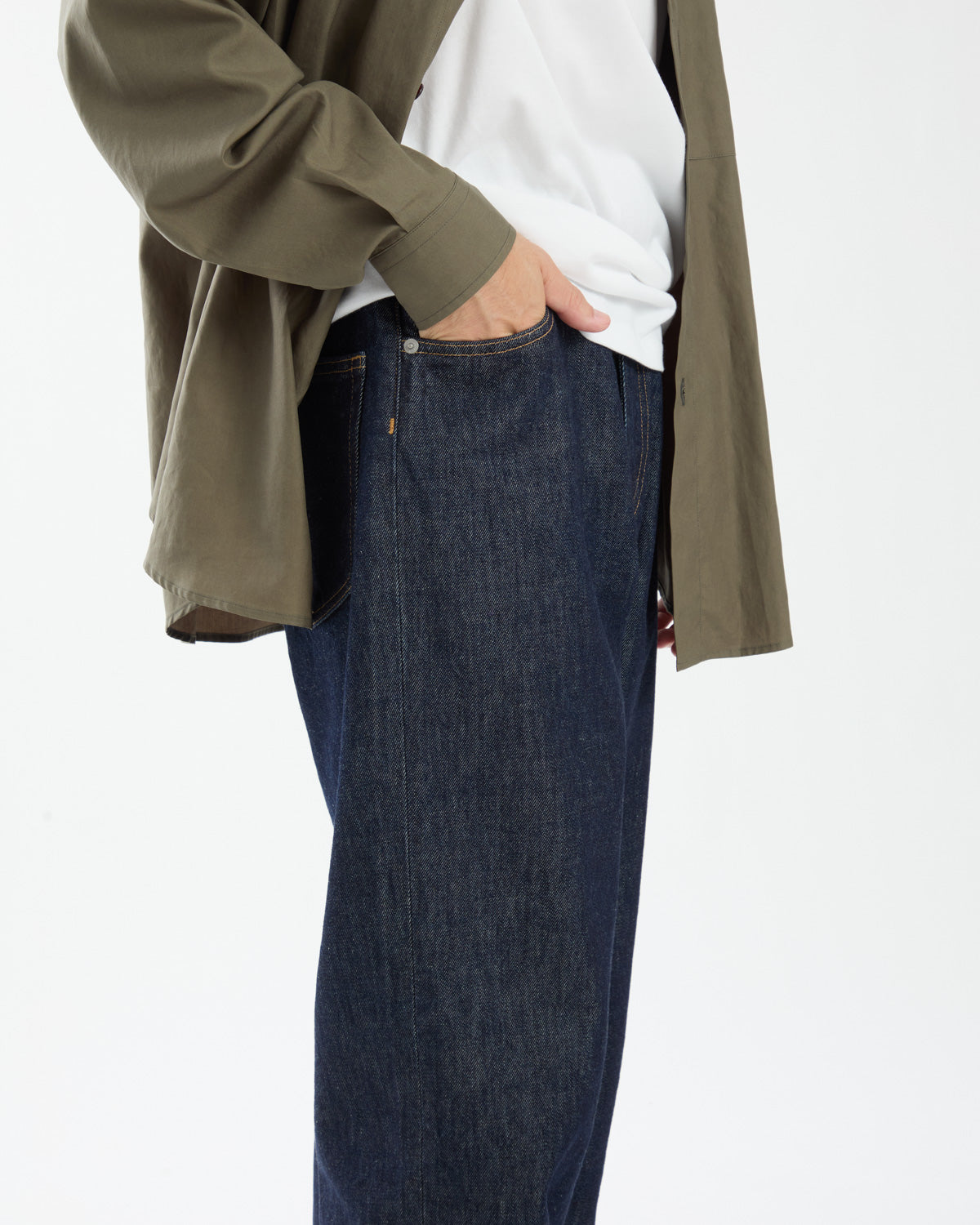 HARD TWIST DENIM WIDE PANTS