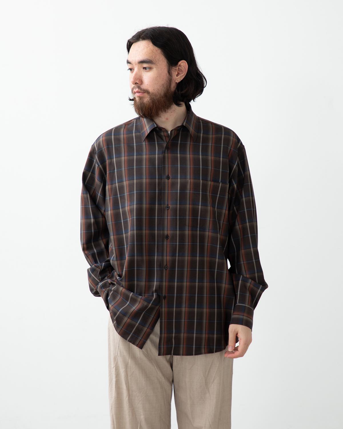 SUPER LIGHT WOOL CHECK SHIRT