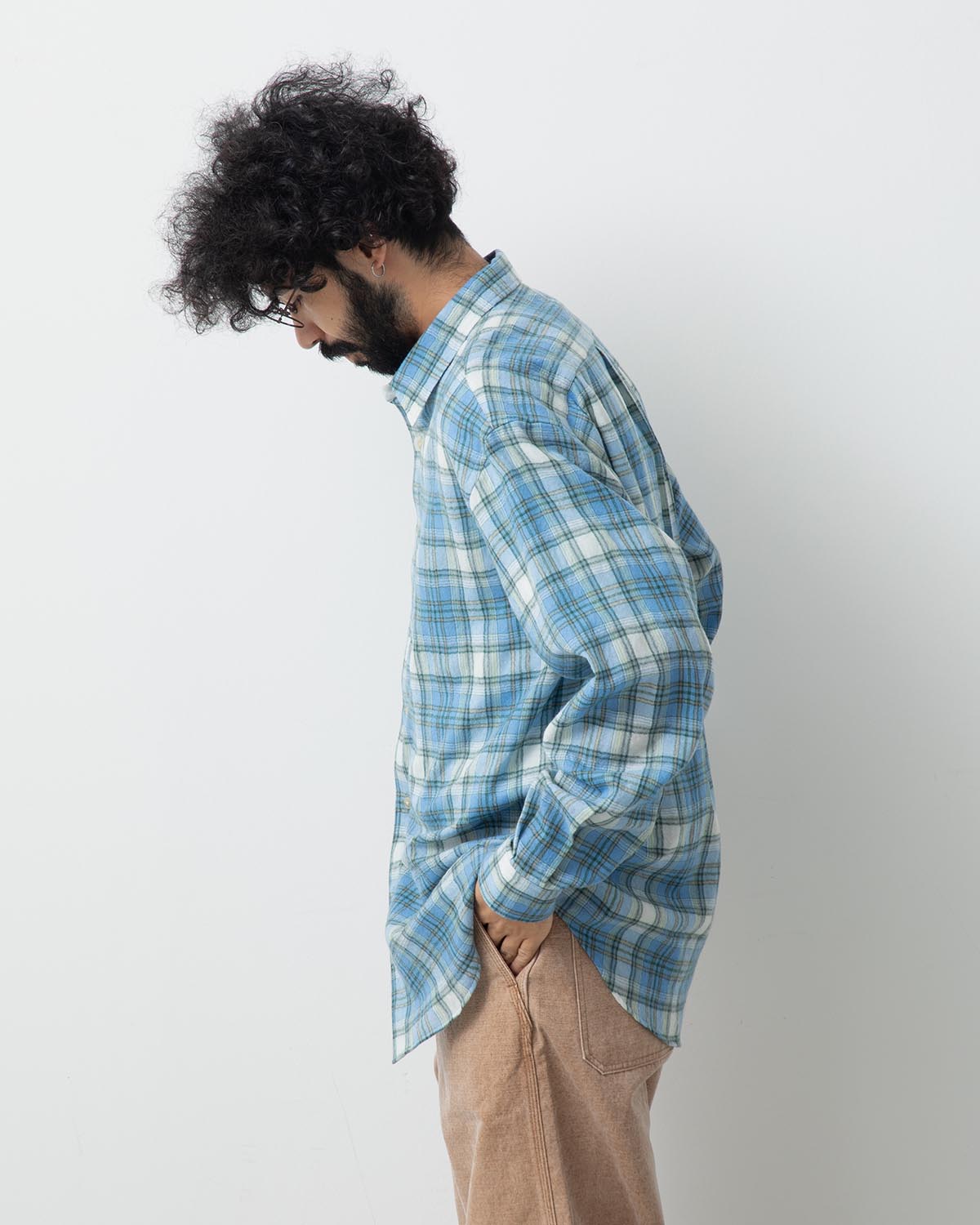 AIRY WOOL CHECK SHIRT