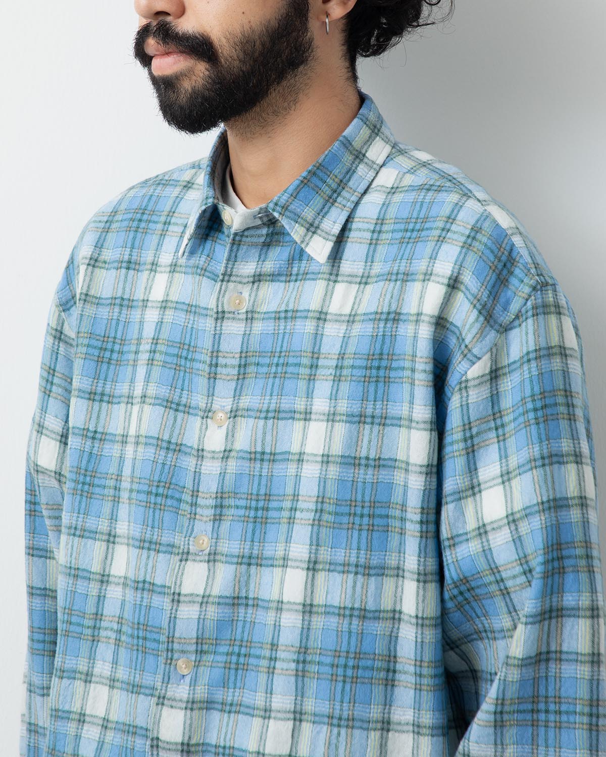 AIRY WOOL CHECK SHIRT