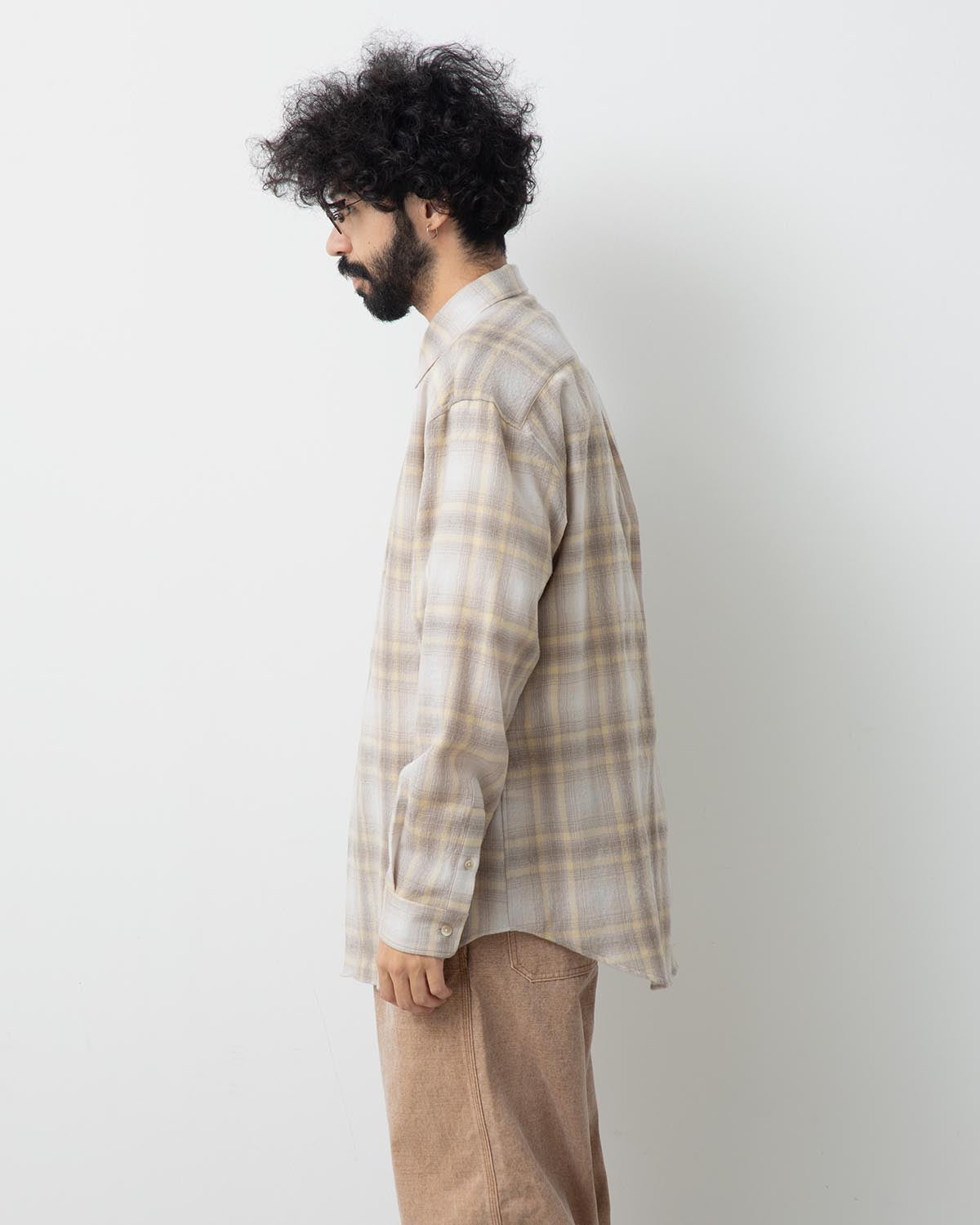 AIRY WOOL CHECK SHIRT