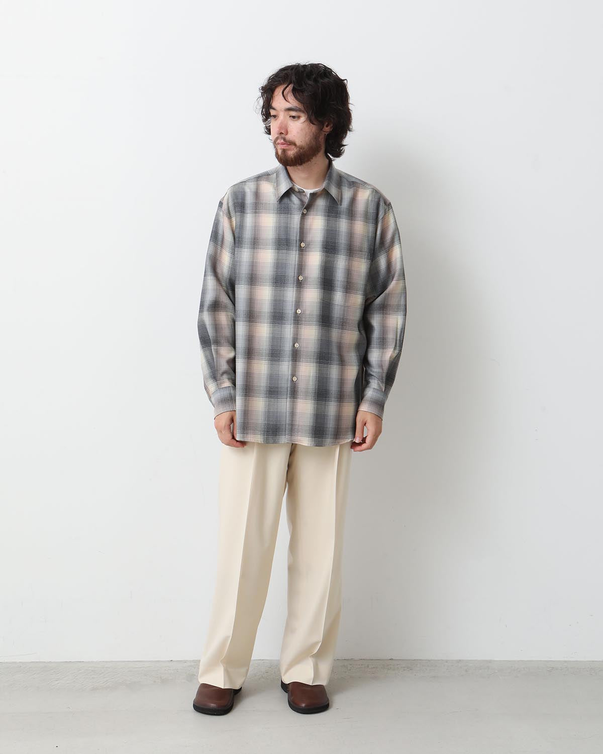 SUPER LIGHT WOOL CHECK SHIRT