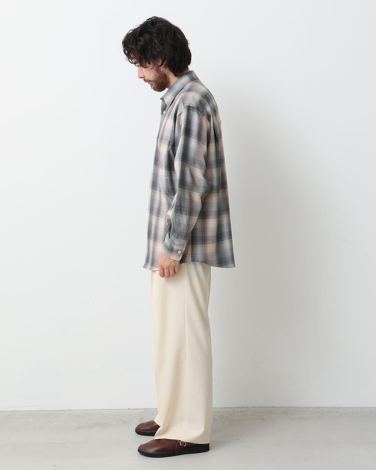 SUPER LIGHT WOOL CHECK SHIRT