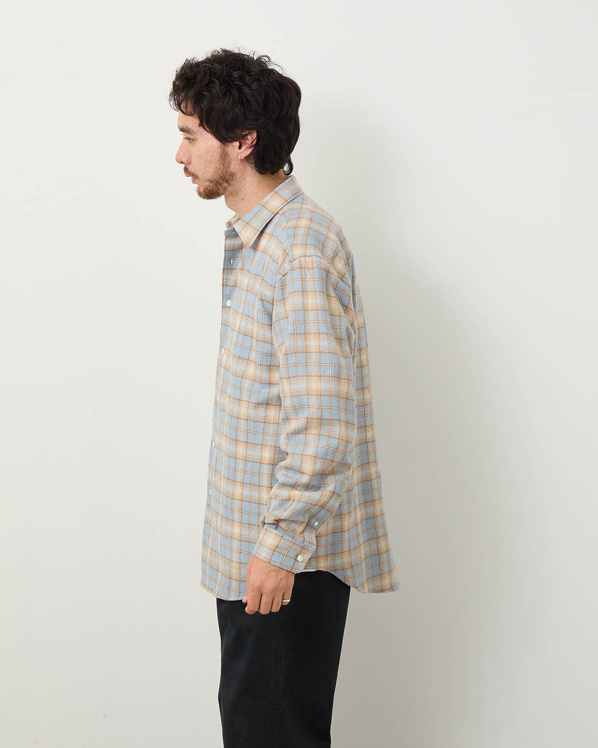 AIRY WOOL CHECK SHIRT