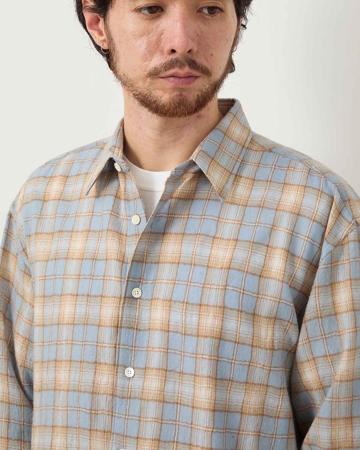AIRY WOOL CHECK SHIRT