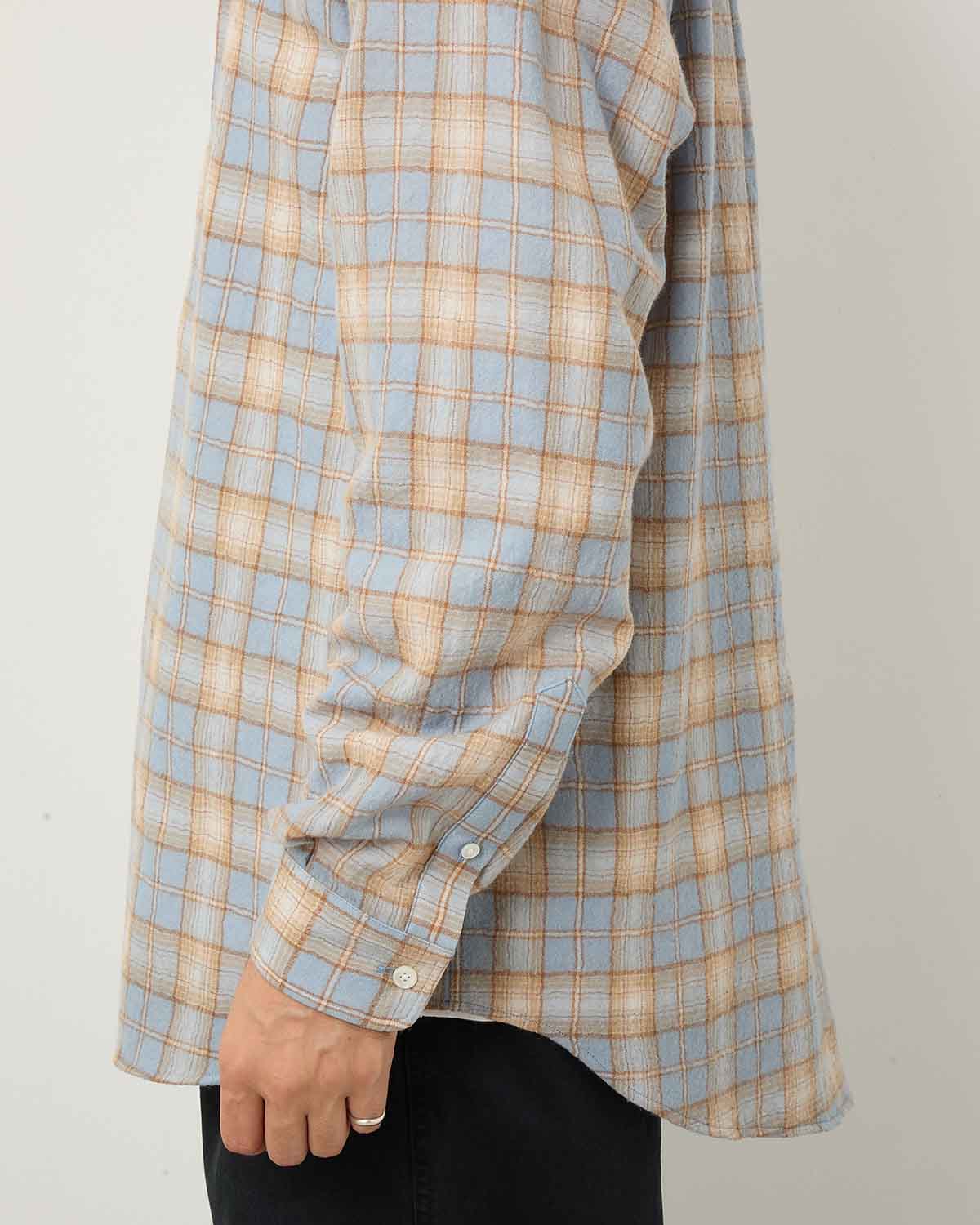 AIRY WOOL CHECK SHIRT