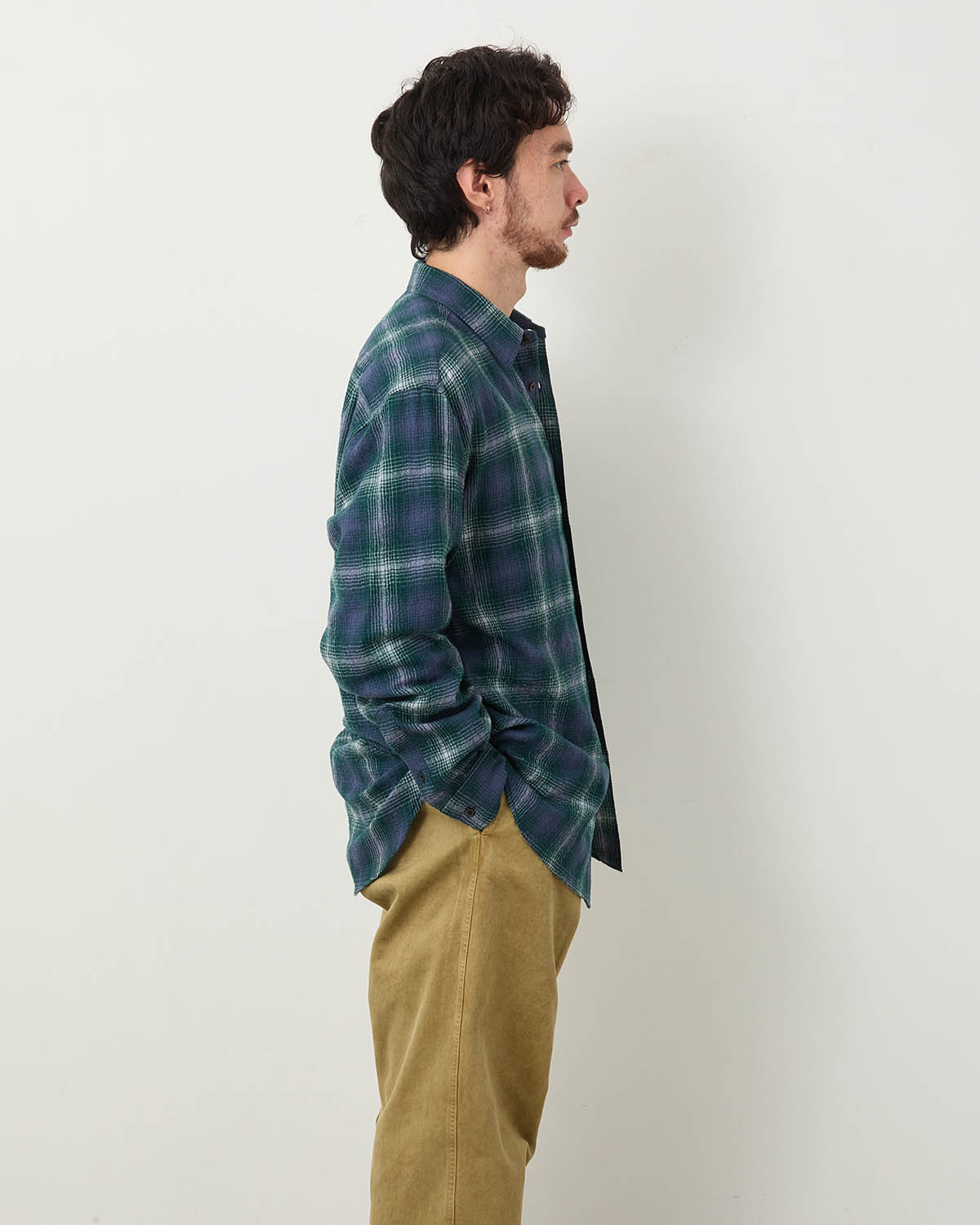 AIRY WOOL CHECK SHIRT