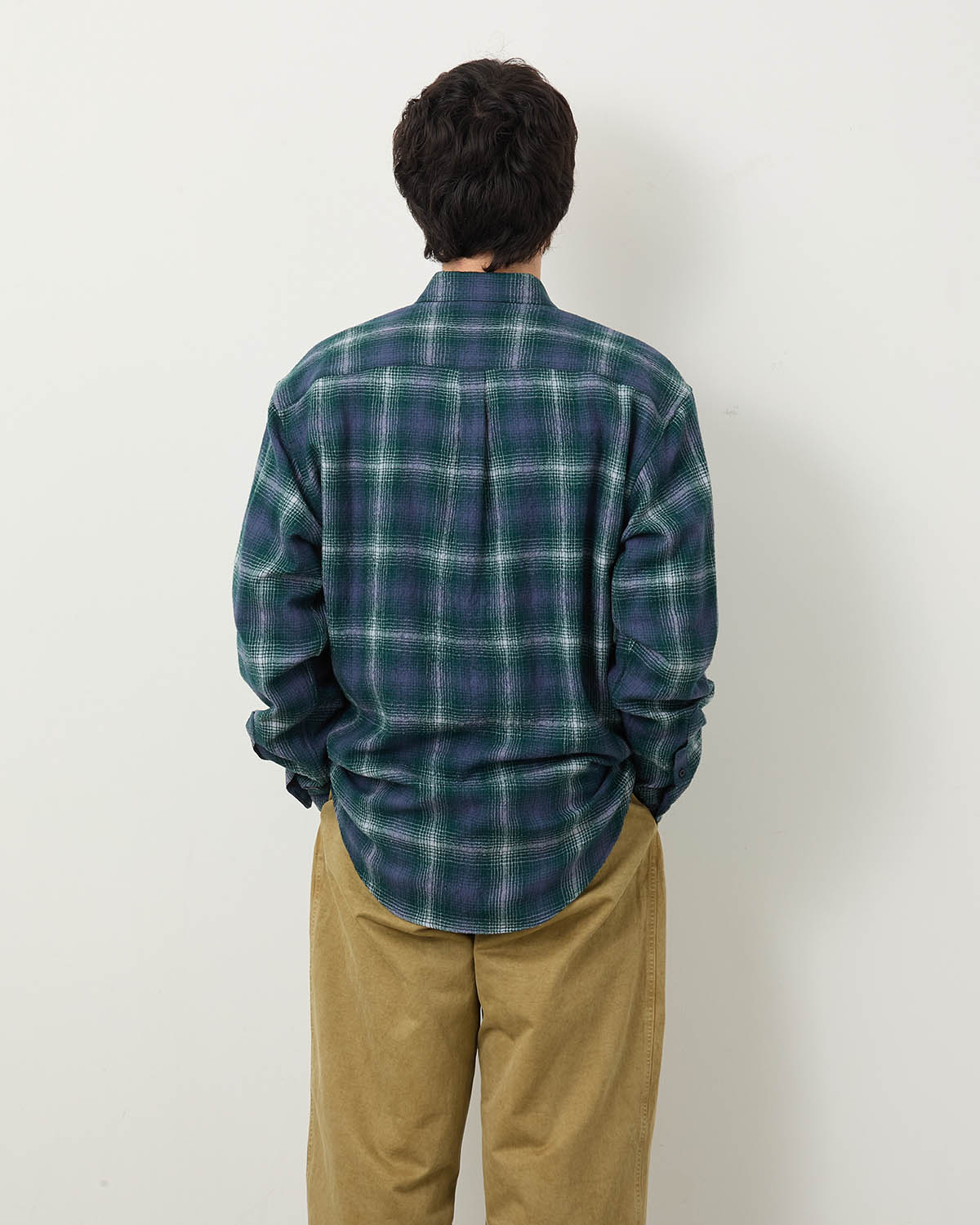 AIRY WOOL CHECK SHIRT
