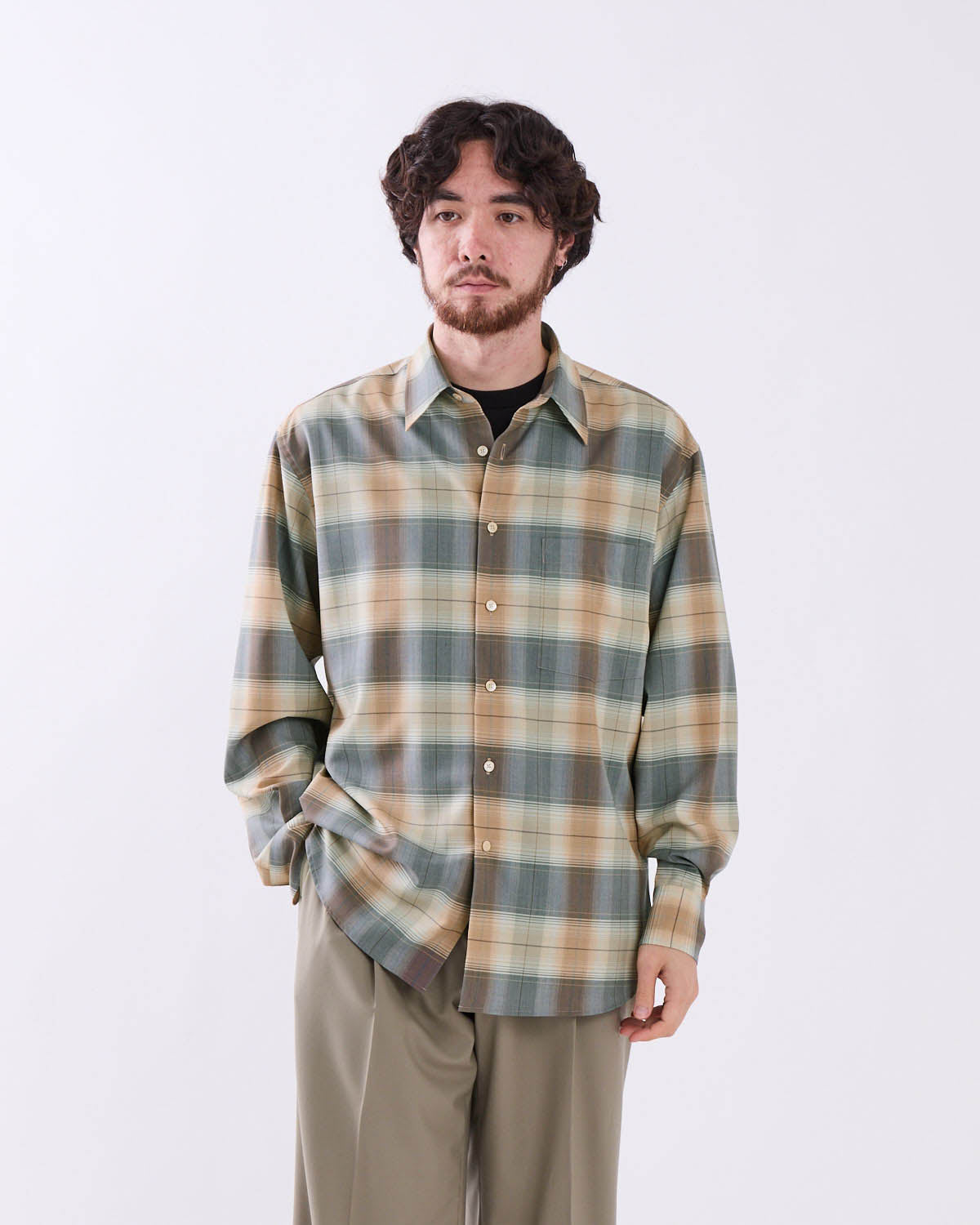 SUPER LIGHT WOOL CHECK SHIRT
