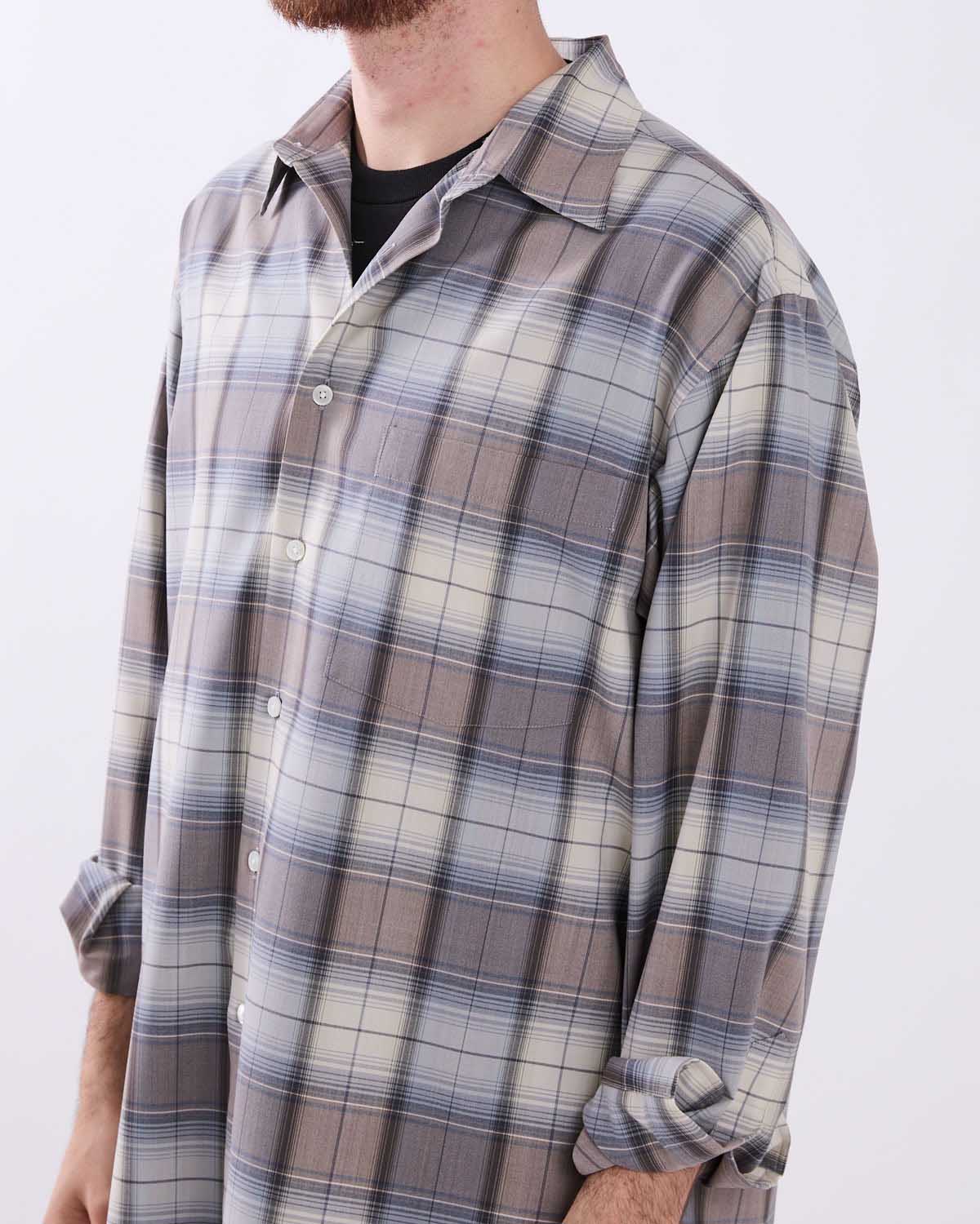 SUPER LIGHT WOOL CHECK SHIRT