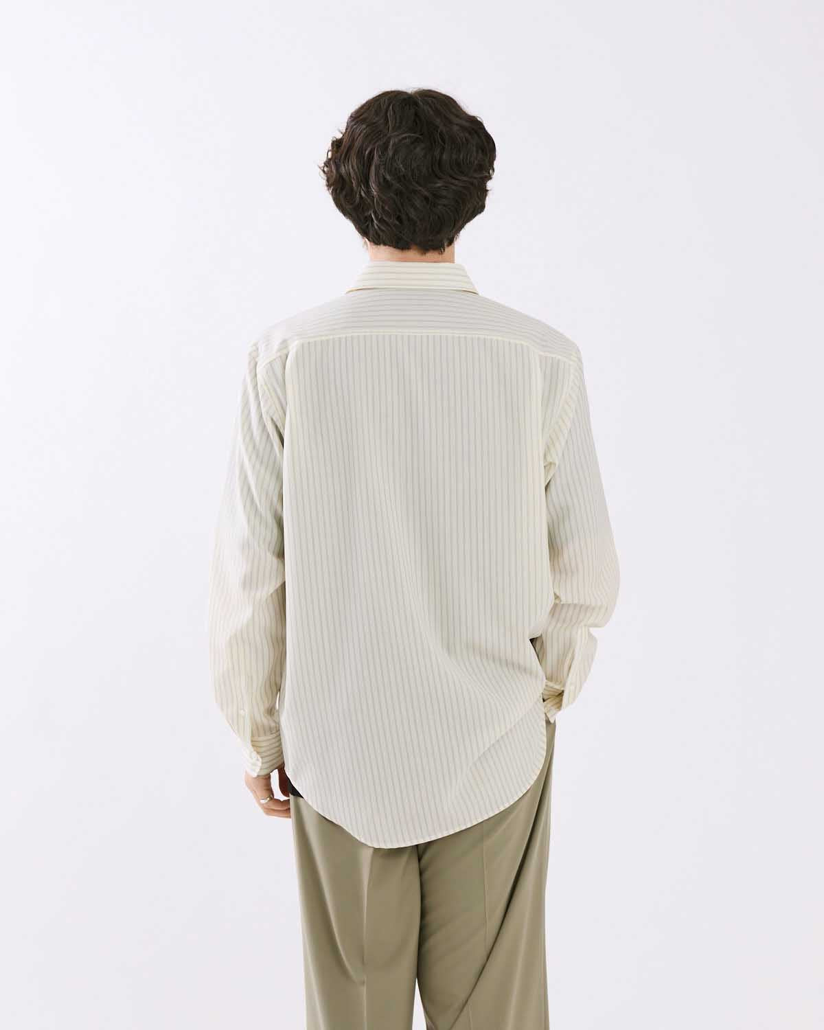 SUPER FINE WOOL STRIPE SHIRT