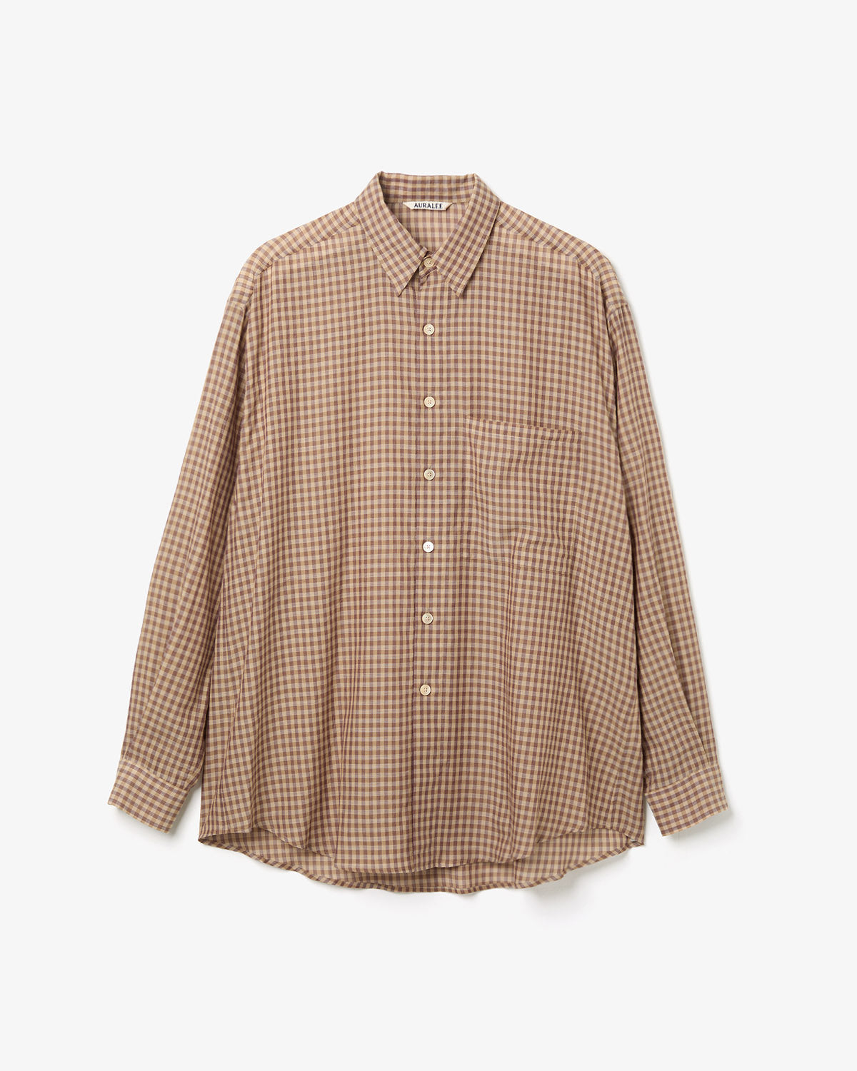 AIRY LIGHT COTTON CHECK BIG SHIRT