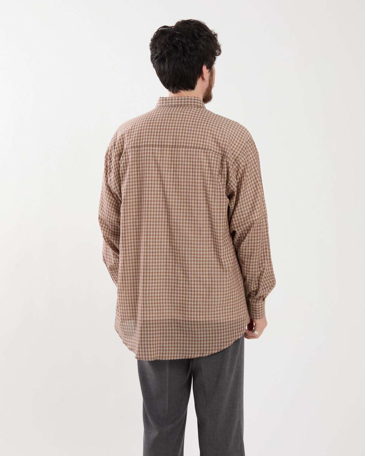 AIRY LIGHT COTTON CHECK BIG SHIRT