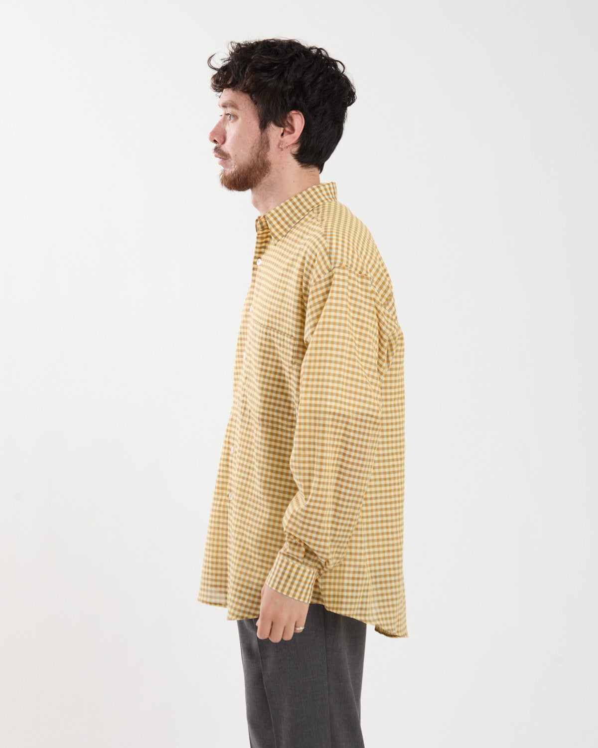 AIRY LIGHT COTTON CHECK BIG SHIRT