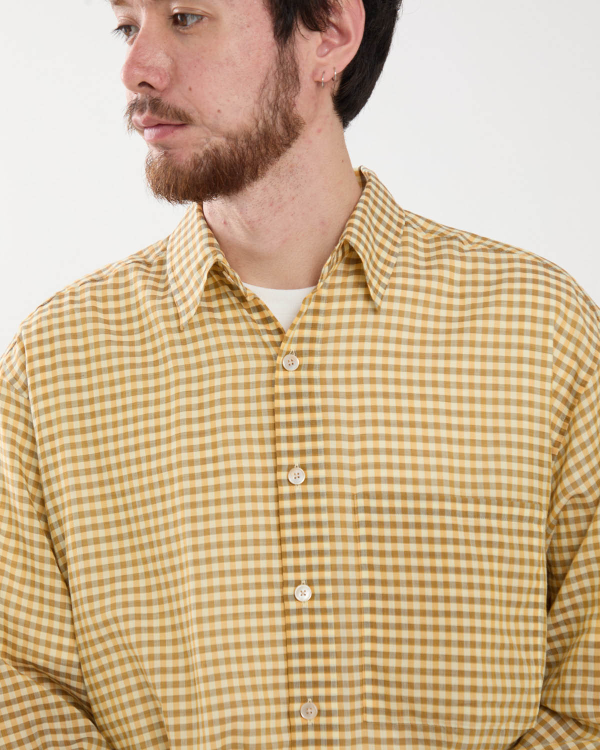 AIRY LIGHT COTTON CHECK BIG SHIRT
