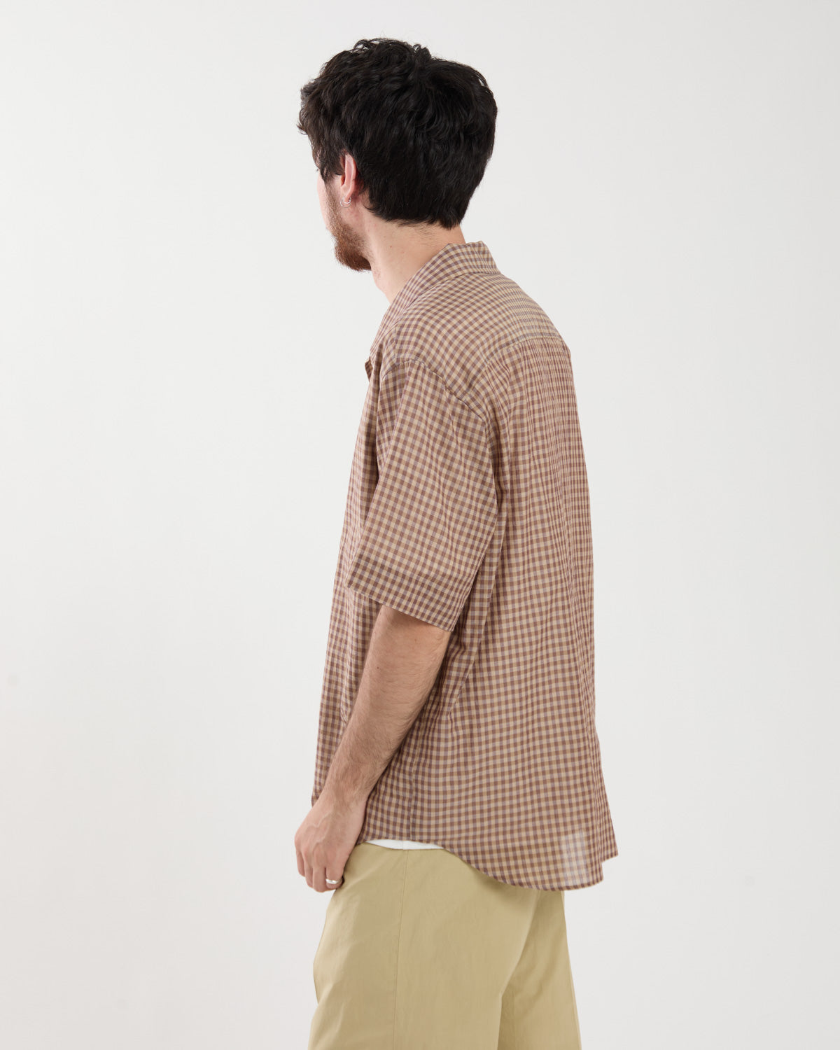 AIRY LIGHT COTTON CHECK HALF SLEEVED SHIRT