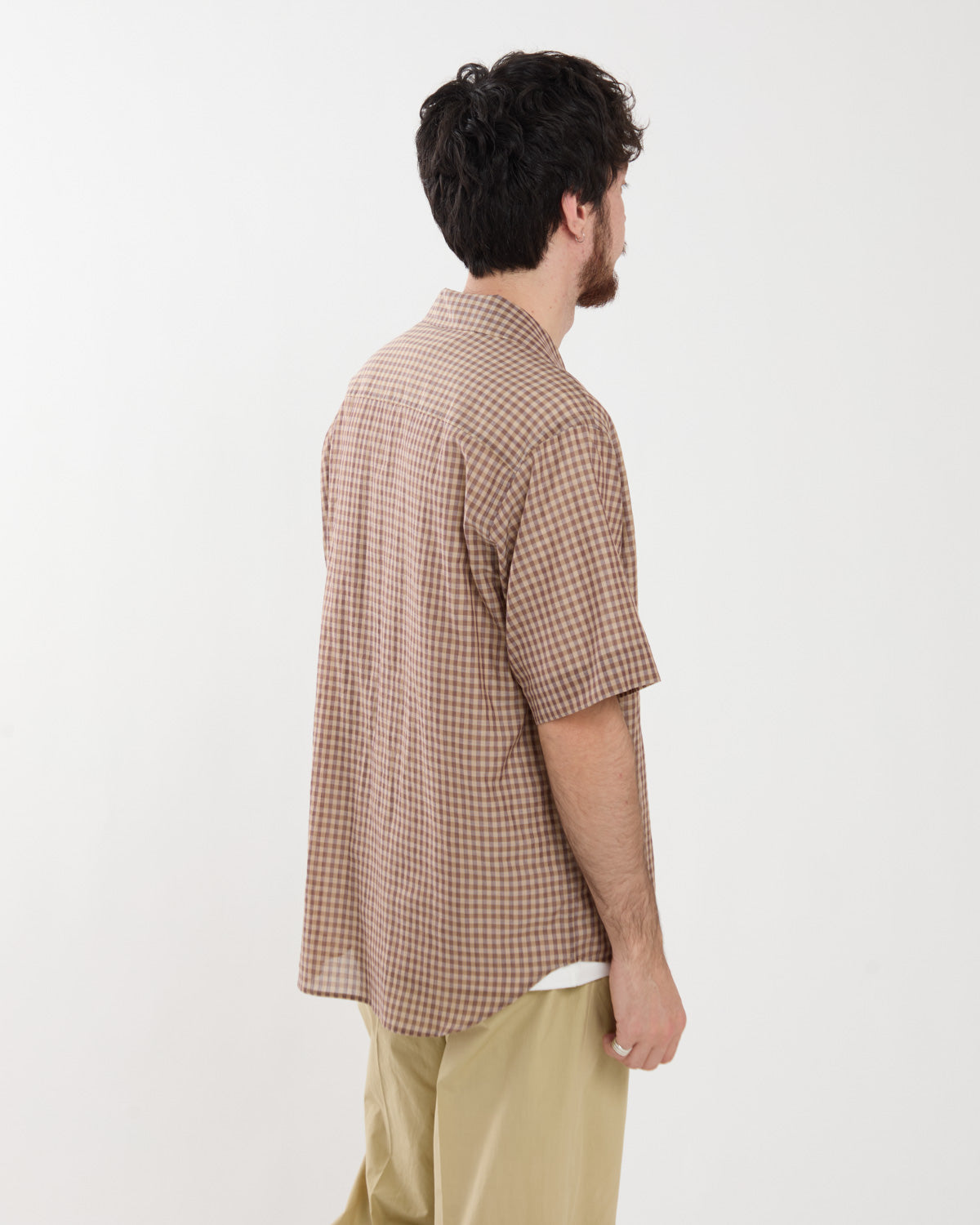 AIRY LIGHT COTTON CHECK HALF SLEEVED SHIRT