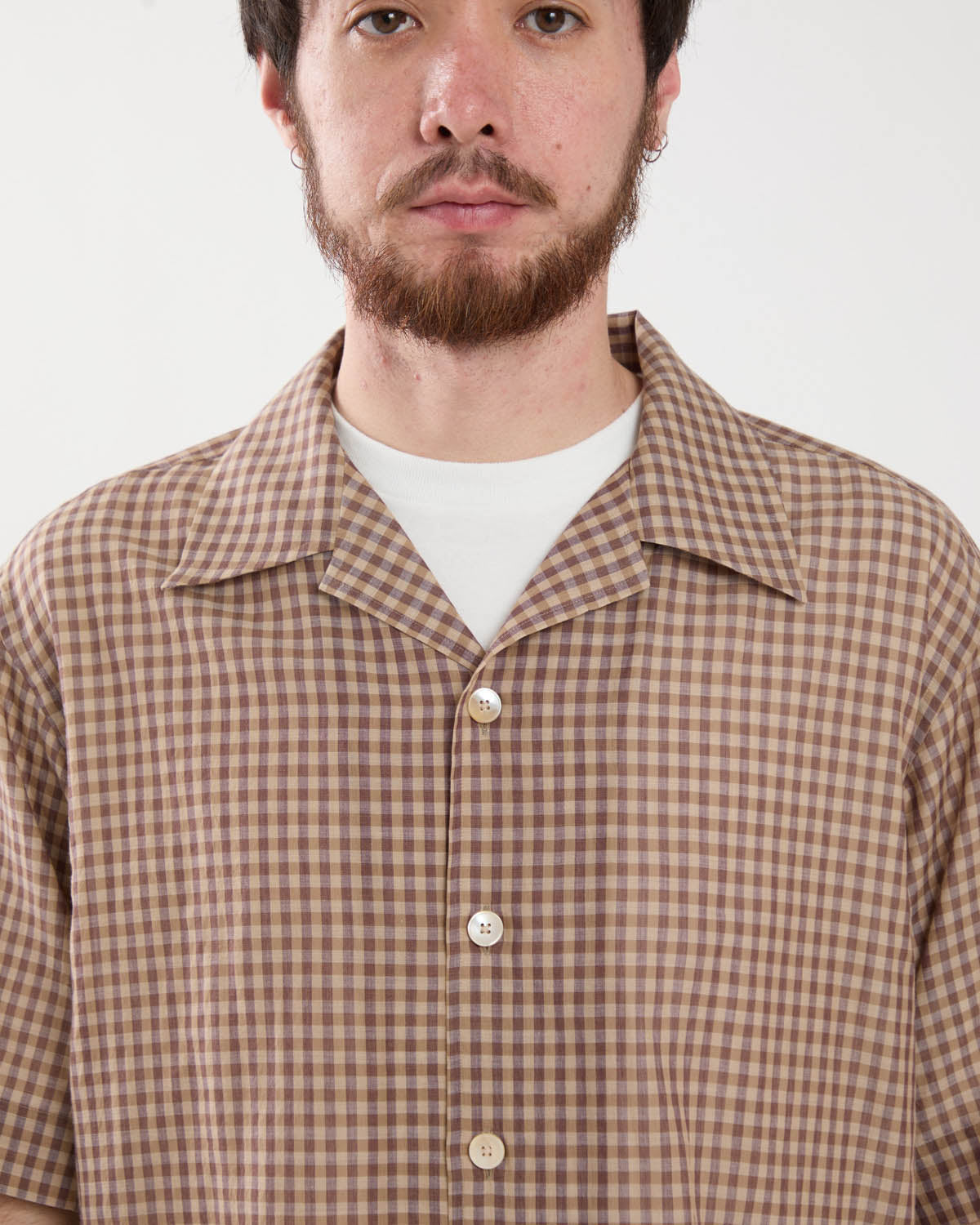 AIRY LIGHT COTTON CHECK HALF SLEEVED SHIRT