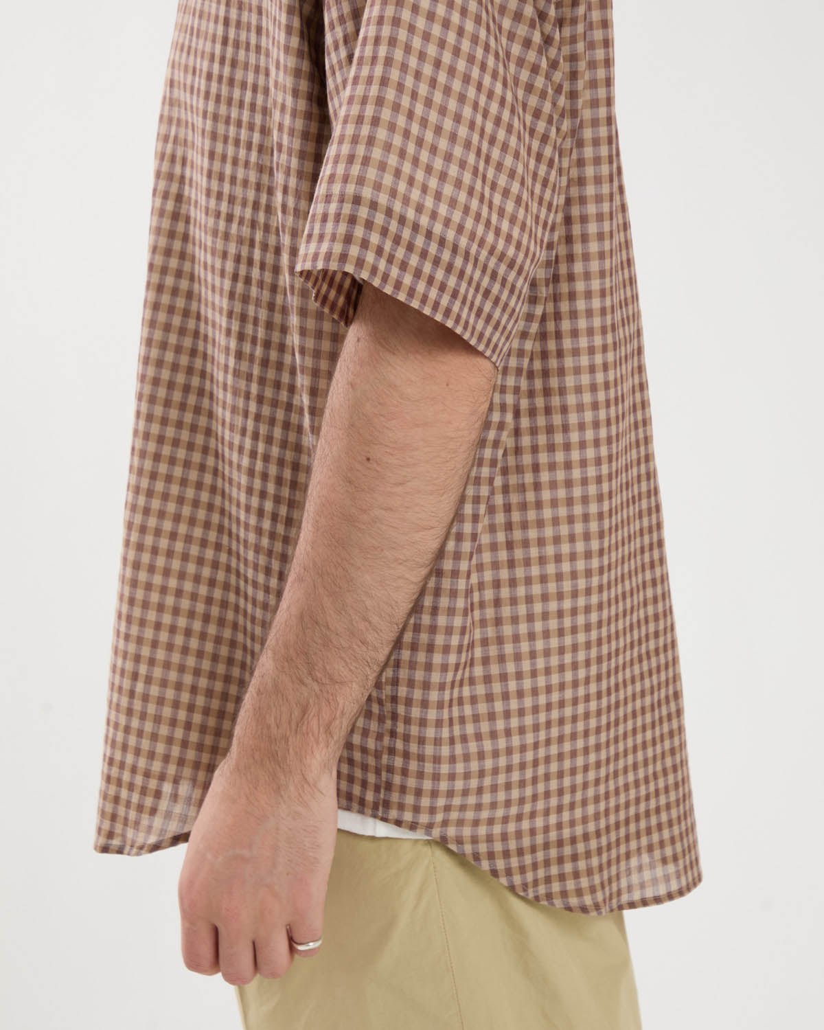 AIRY LIGHT COTTON CHECK HALF SLEEVED SHIRT