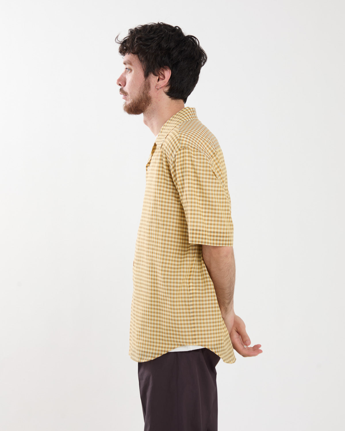 AIRY LIGHT COTTON CHECK HALF SLEEVED SHIRT