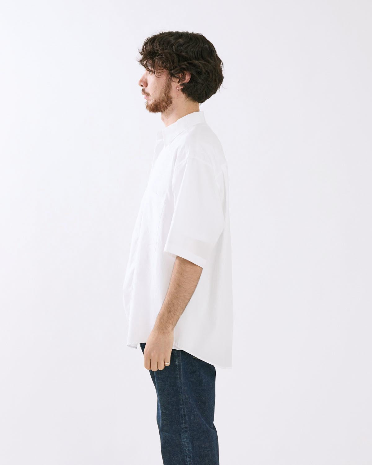 WASHED FINX TWILL BIG HALF SLEEVED SHIRT