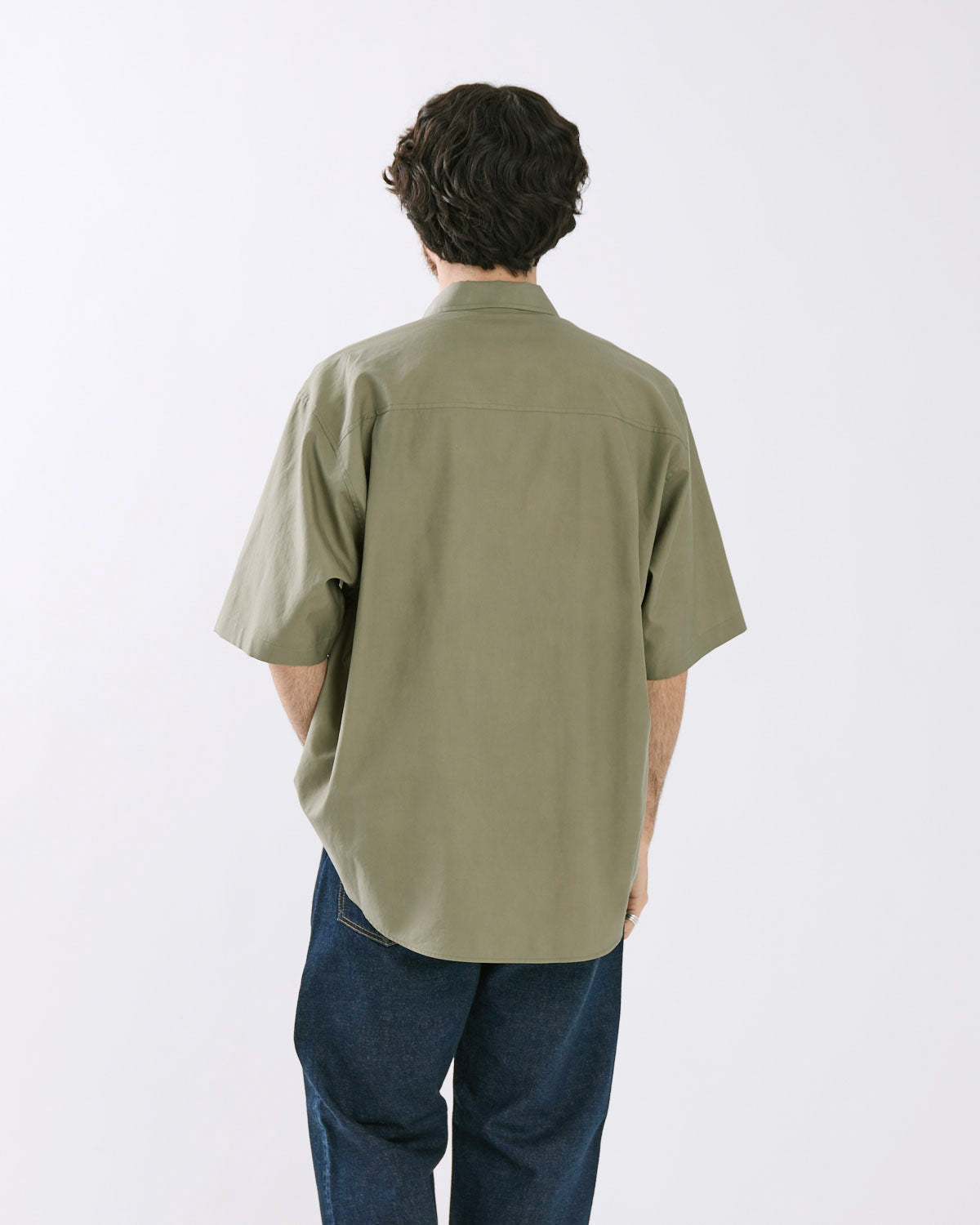 WASHED FINX TWILL BIG HALF SLEEVED SHIRT