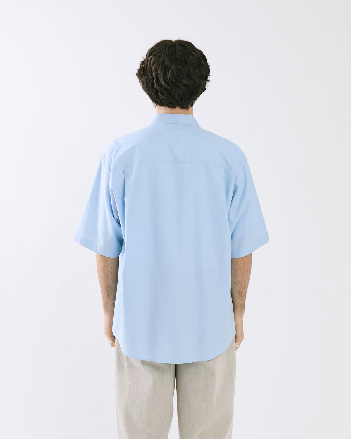 WASHED FINX TWILL BIG HALF SLEEVED SHIRT
