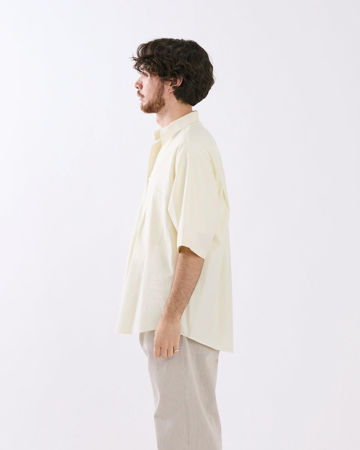 WASHED FINX TWILL BIG HALF SLEEVED SHIRT