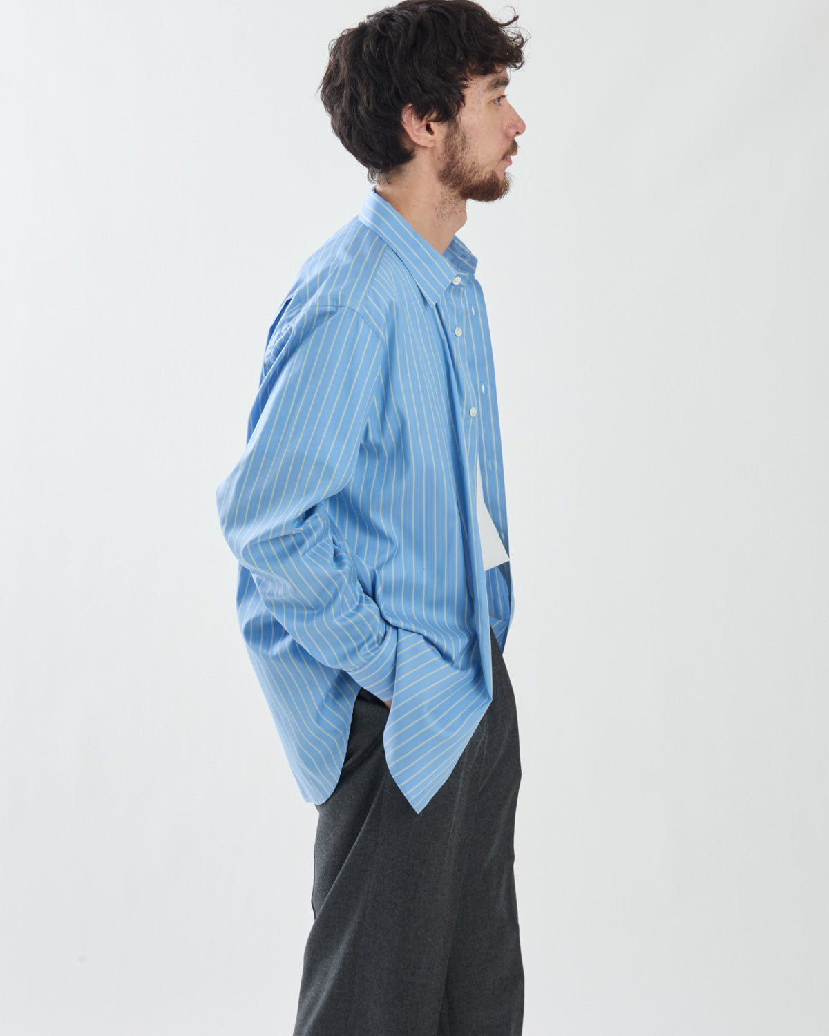 COTTON SILK STRIPE SHIRT