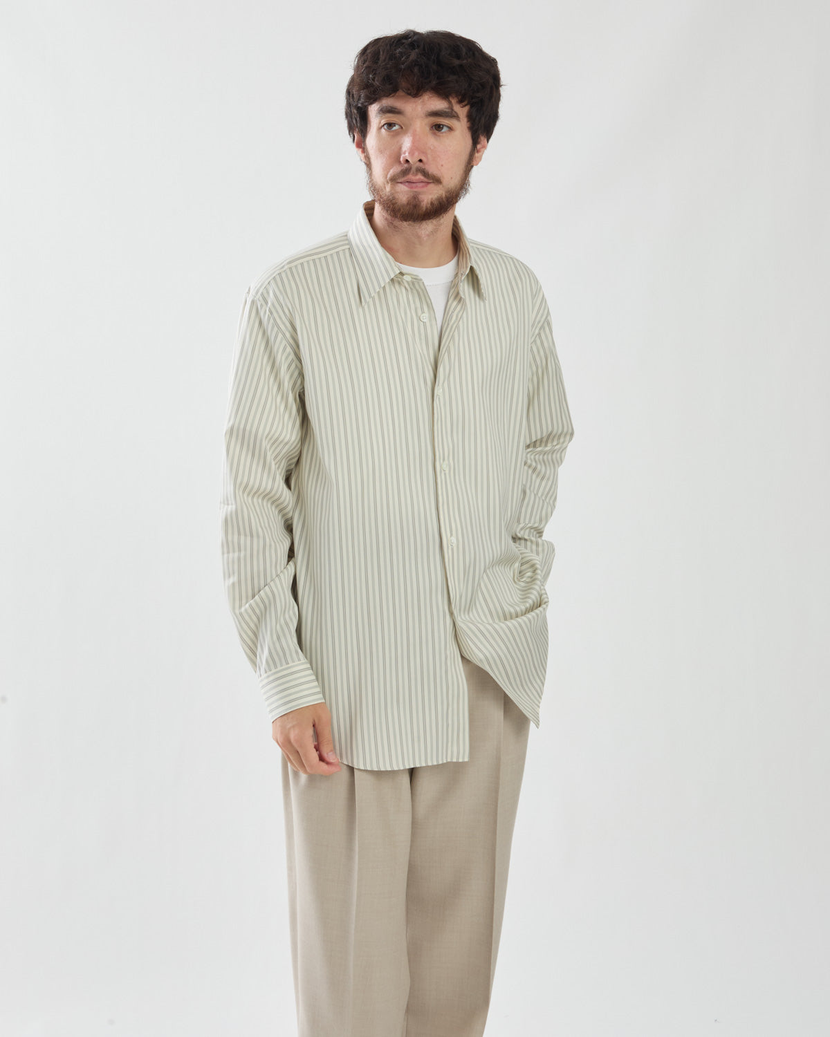 COTTON SILK STRIPE SHIRT